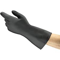 Ansell AlphaTec 87-118 Latex Guante contra productos químicos- Negro- Tamaño 6.5 (1 Par)